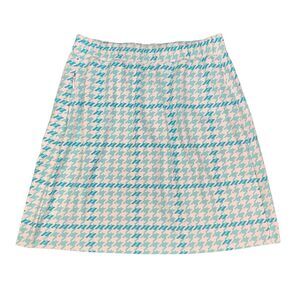 Sansoleil Skort Womens XS Extra Small Aqua White Houndstooth Pockets UV 50 Golf